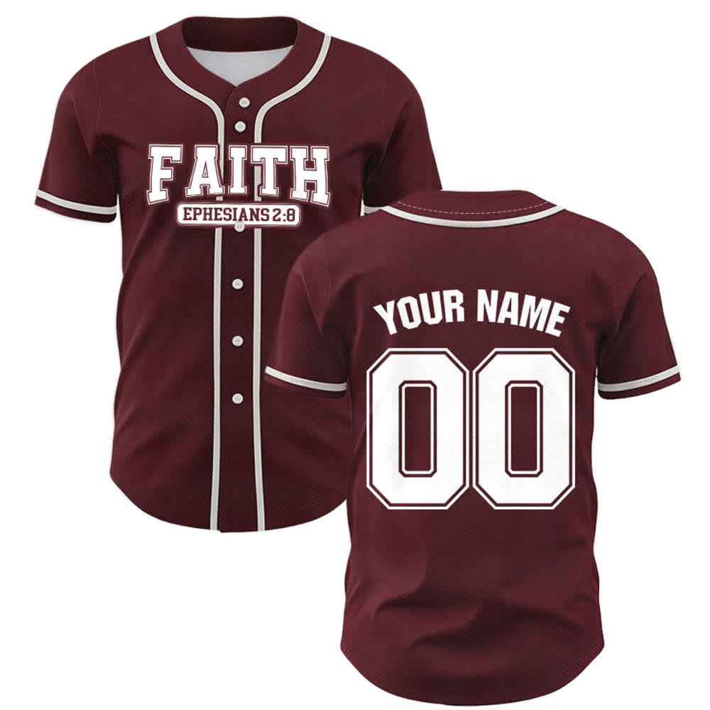 Christianartworkshop Faith Maglia da baseball personalizzata con nome e numero - image 41