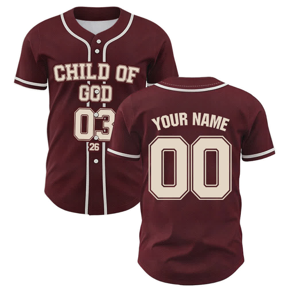 Christianartworkshop Figlio di Dio Dichiarazione cristiana Maglia da baseball personalizzata con nome e numero - 5XL - Nome & Numero personalizzati - image 0
