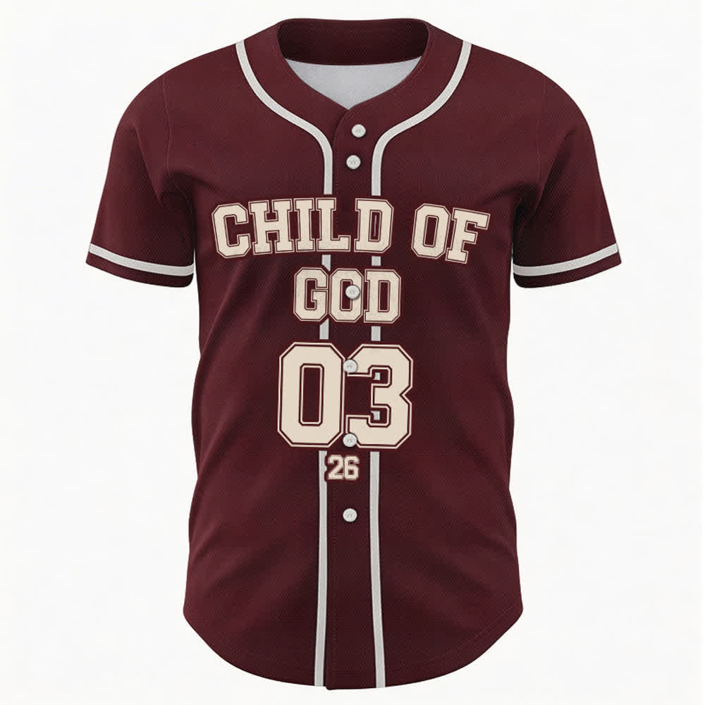 Christianartworkshop Figlio di Dio Dichiarazione cristiana Maglia da baseball personalizzata con nome e numero - image 1