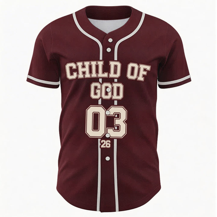 Christianartworkshop Figlio di Dio Dichiarazione cristiana Maglia da baseball personalizzata con nome e numero - image 1