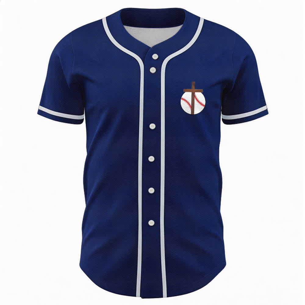 Christianartworkshop Filippesi 4:13 Maglia da baseball della fede: Maglia da baseball con croce, motto, forza e devozione - image 1