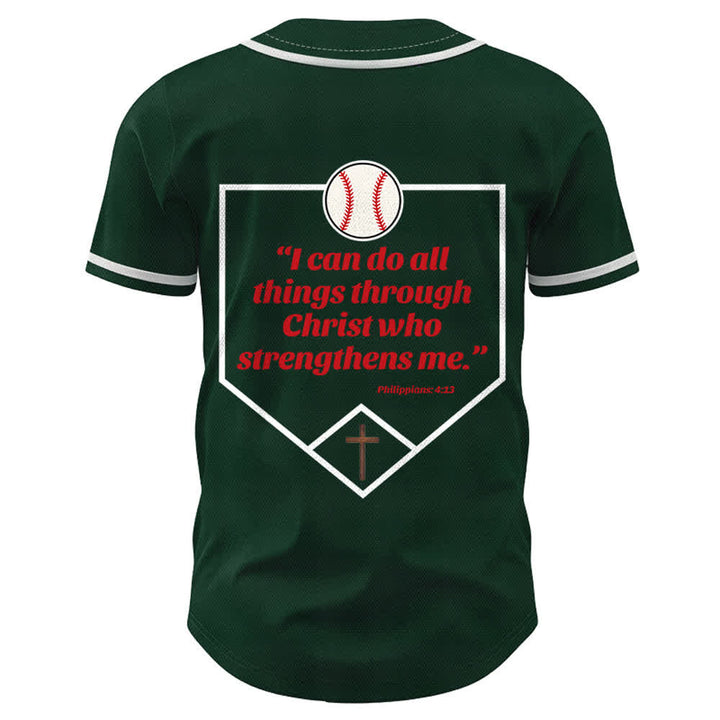 Christianartworkshop Filippesi 4:13 Maglia da baseball della fede: Maglia da baseball con croce, motto, forza e devozione - image 50