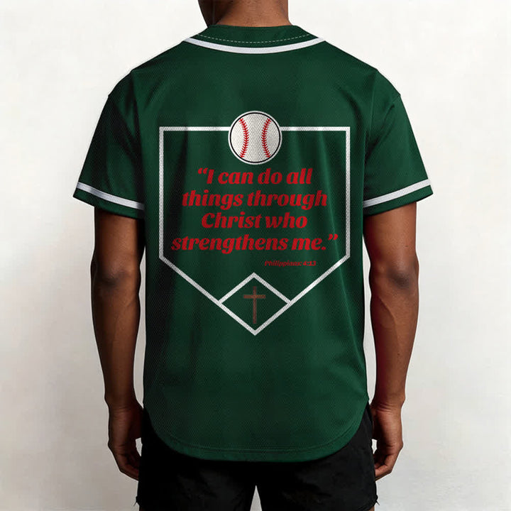 Christianartworkshop Filippesi 4:13 Maglia da baseball della fede: Maglia da baseball con croce, motto, forza e devozione - image 54