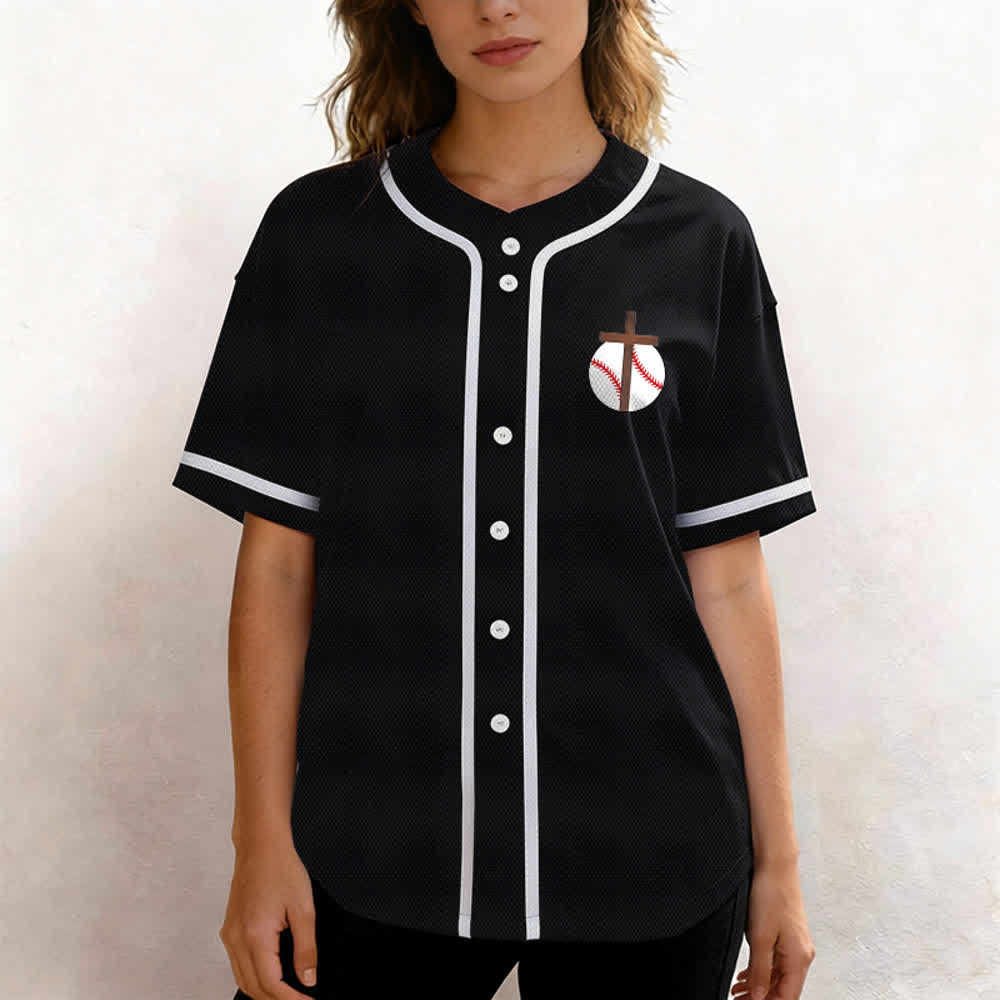 Christianartworkshop Filippesi 4:13 Maglia da baseball della fede: Maglia da baseball con croce, motto, forza e devozione - image 27