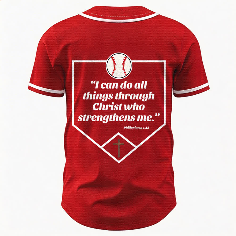 Christianartworkshop Filippesi 4:13 Maglia da baseball della fede: Maglia da baseball con croce, motto, forza e devozione - image 29