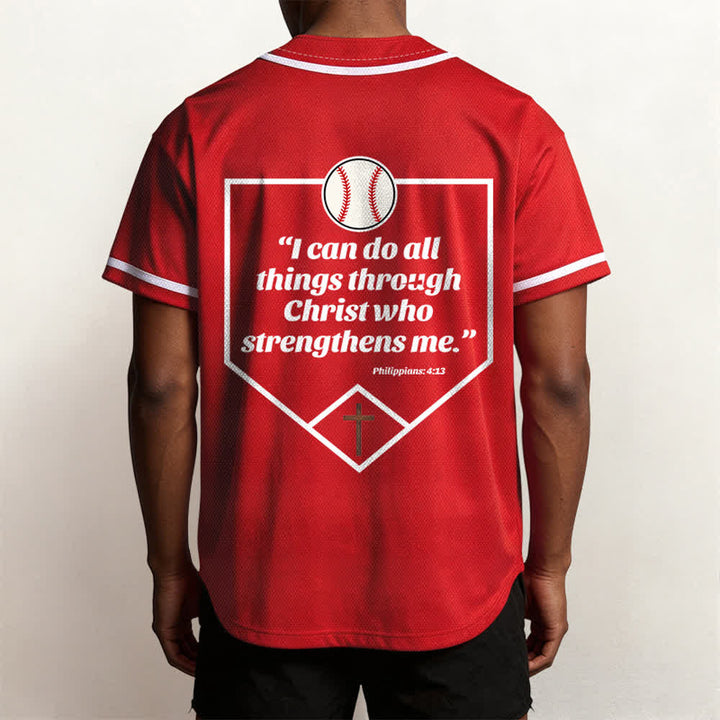 Christianartworkshop Filippesi 4:13 Maglia da baseball della fede: Maglia da baseball con croce, motto, forza e devozione - image 31