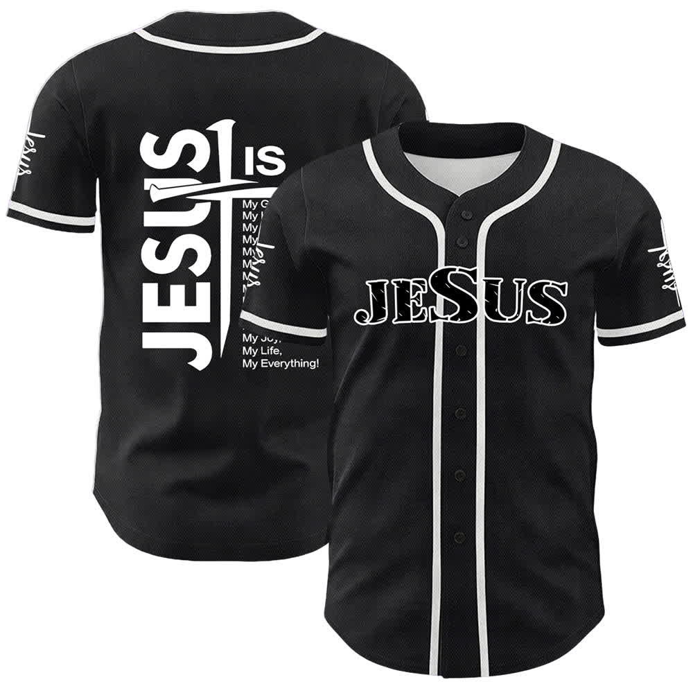 Christianartworkshop Gesù è tutto per me Maglia da baseball unisex con fede - Bianco - 5XL - image 6