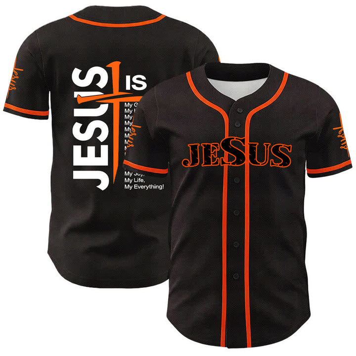 Christianartworkshop Gesù è tutto per me Maglia da baseball unisex con fede - Arancia - 5XL - image 12