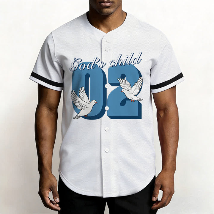 Christianartworkshop Maglia da baseball con design ispiratore "Figlio di Dio" con colomba e numero - image 10