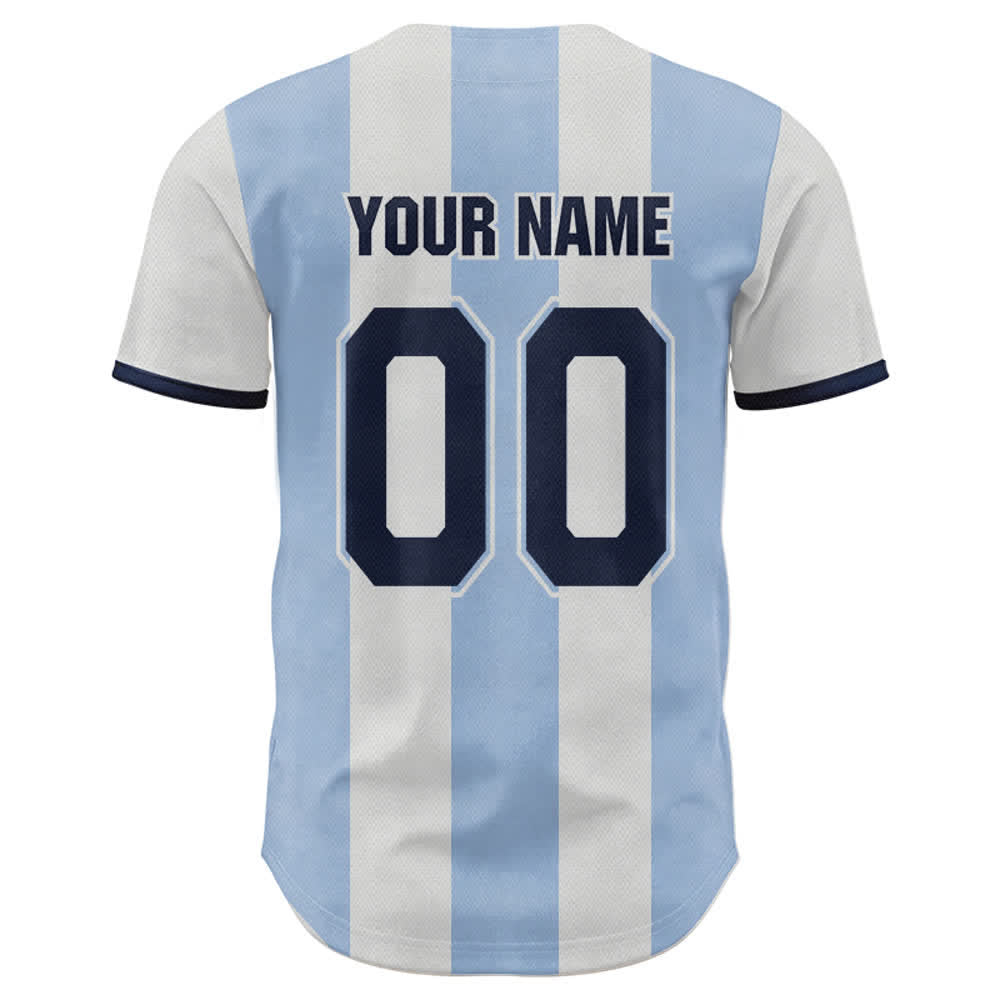 Maglia da baseball a righe con stampa a croce "Gesù è Re" personalizzata con nome e numero Christianartworkshop. - image 2