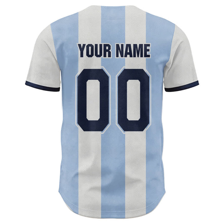 Maglia da baseball a righe con stampa a croce "Gesù è Re" personalizzata con nome e numero Christianartworkshop. - image 2