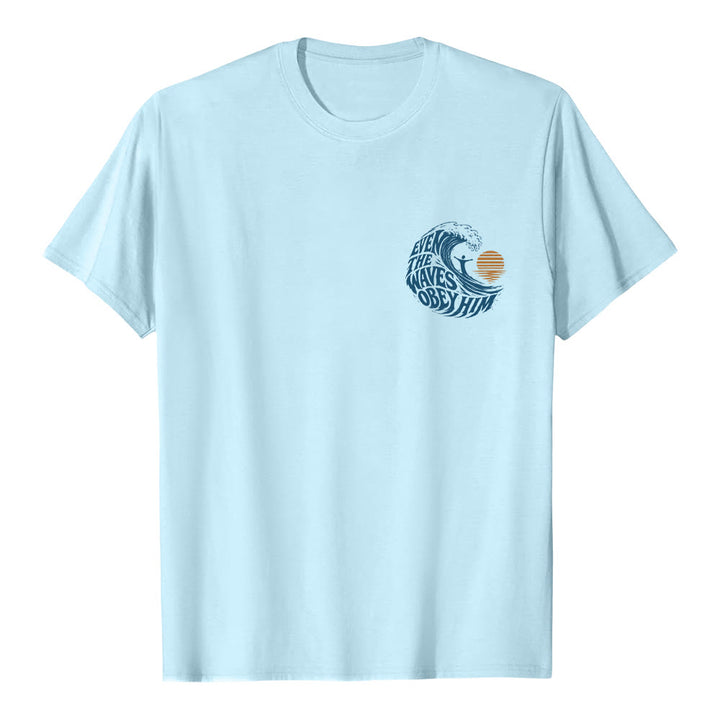 Christianartworkshop Anche le onde gli obbediscono - T-shirt classica con grafica a onda su entrambi i lati - image 5