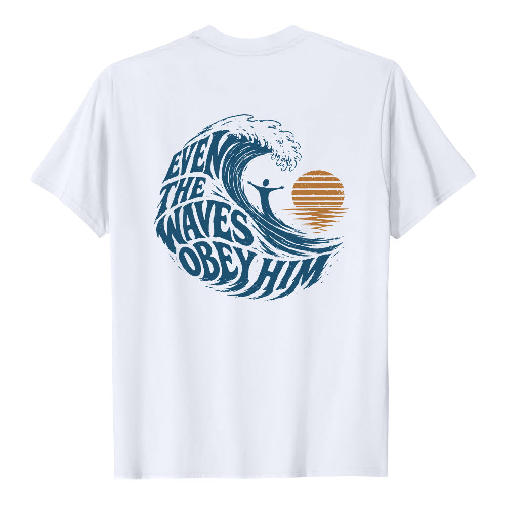 Christianartworkshop Anche le onde gli obbediscono - T-shirt classica con grafica a onda su entrambi i lati - image 10