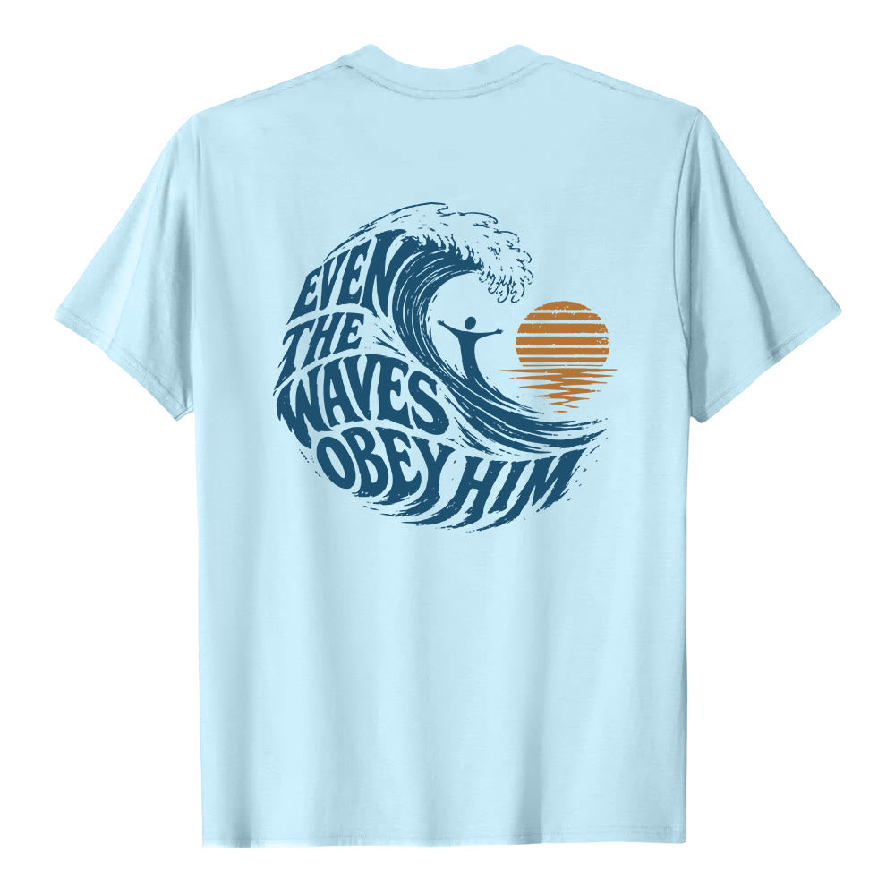 Christianartworkshop Anche le onde gli obbediscono - T-shirt classica con grafica a onda su entrambi i lati - image 4