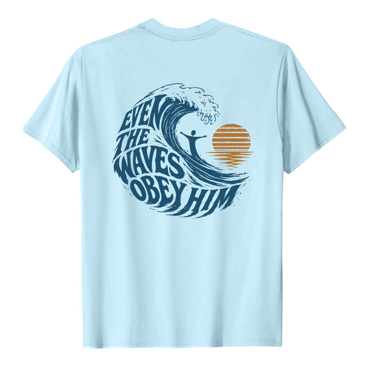 Christianartworkshop Anche le onde gli obbediscono - T-shirt classica con grafica a onda su entrambi i lati - image 4