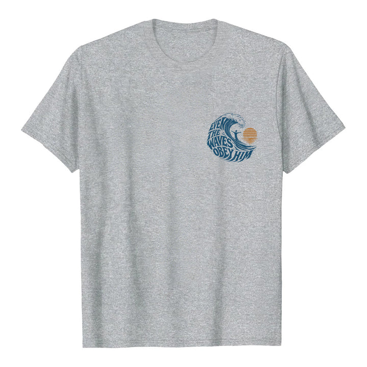 Christianartworkshop Anche le onde gli obbediscono - T-shirt classica con grafica a onda su entrambi i lati - image 2