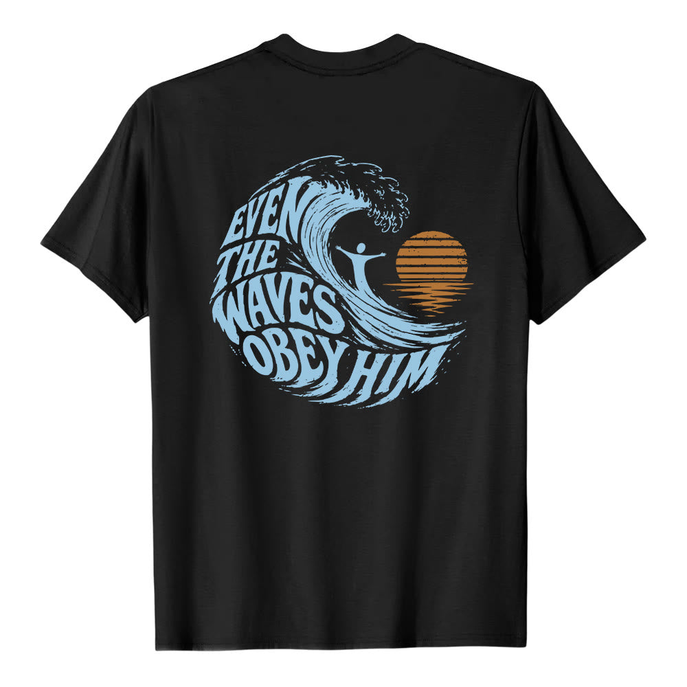 Christianartworkshop Anche le onde gli obbediscono - T-shirt classica con grafica a onda su entrambi i lati - image 19