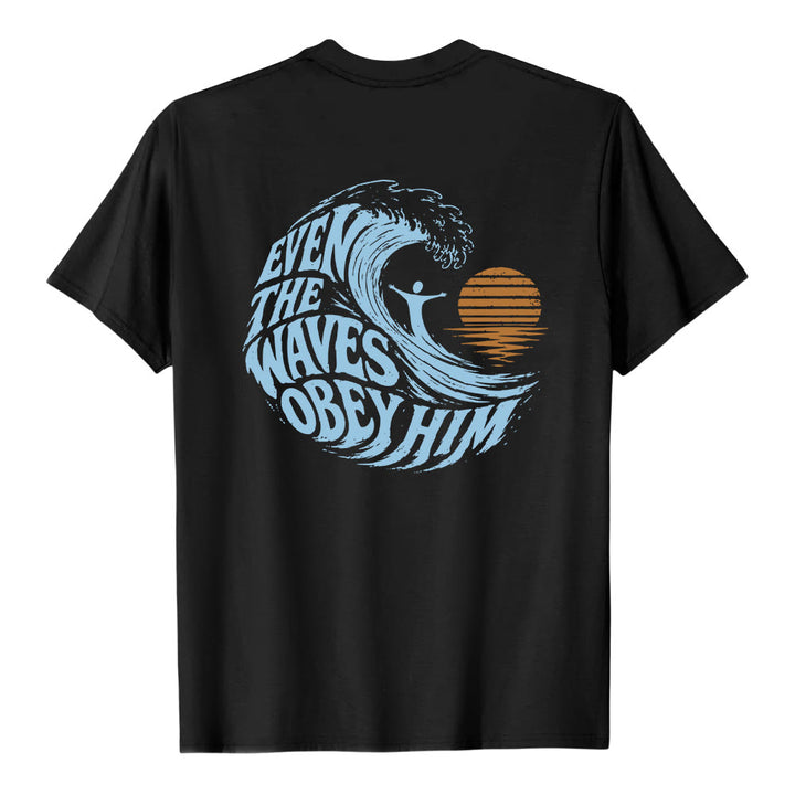 Christianartworkshop Anche le onde gli obbediscono - T-shirt classica con grafica a onda su entrambi i lati - image 19