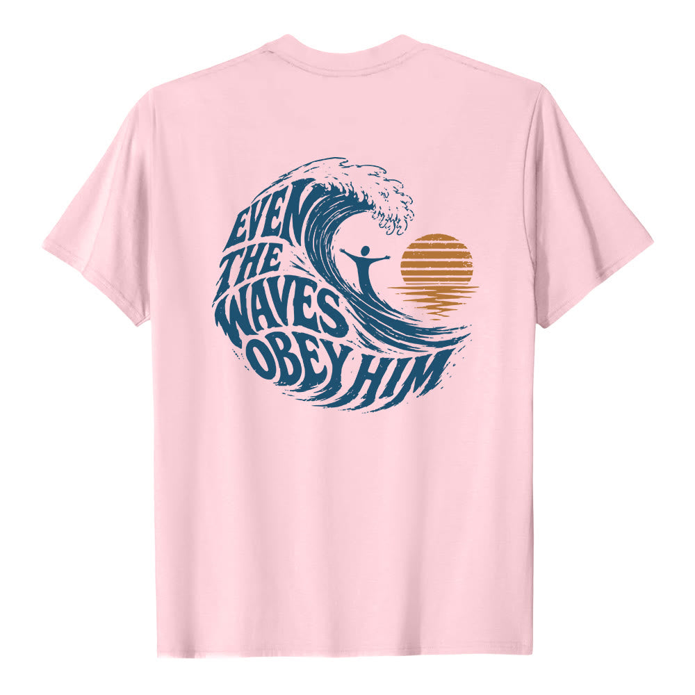 Christianartworkshop Anche le onde gli obbediscono - T-shirt classica con grafica a onda su entrambi i lati - image 7
