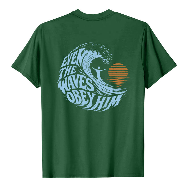 Christianartworkshop Anche le onde gli obbediscono - T-shirt classica con grafica a onda su entrambi i lati - image 16