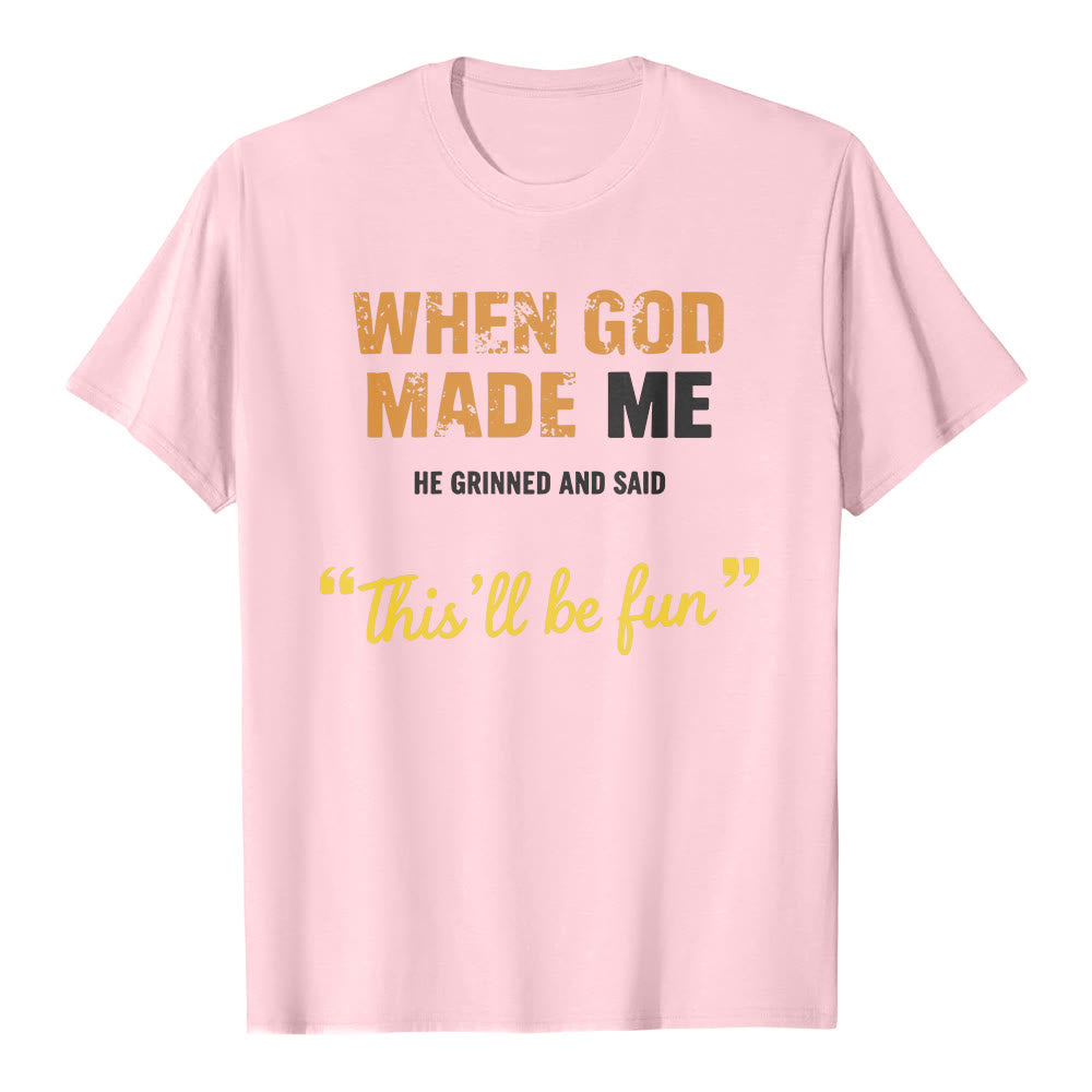 Christianartworkshop Maglietta classica con la scritta "Quando Dio mi ha creato" in stile vintage. - Rosa - 2XL - image 1