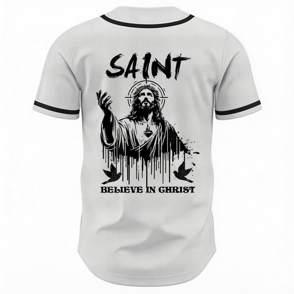 Christianartworkshop Maglia da baseball unisex "Saint Believe In Christ" - image 1