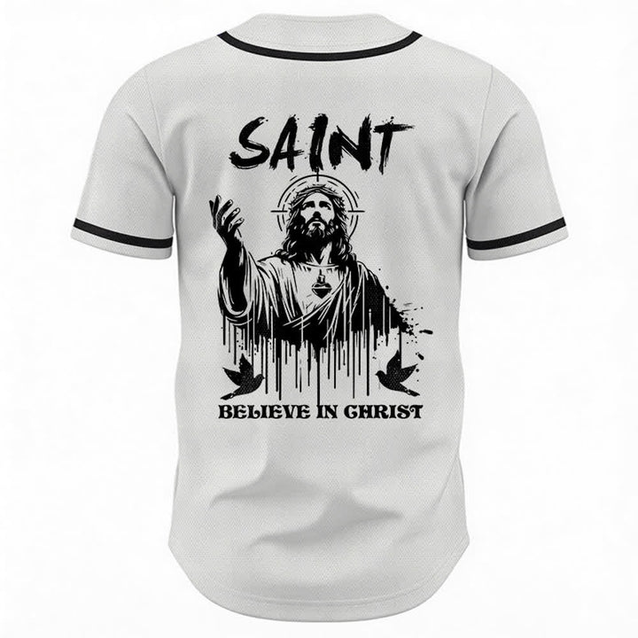 Christianartworkshop Maglia da baseball unisex "Saint Believe In Christ" - image 1
