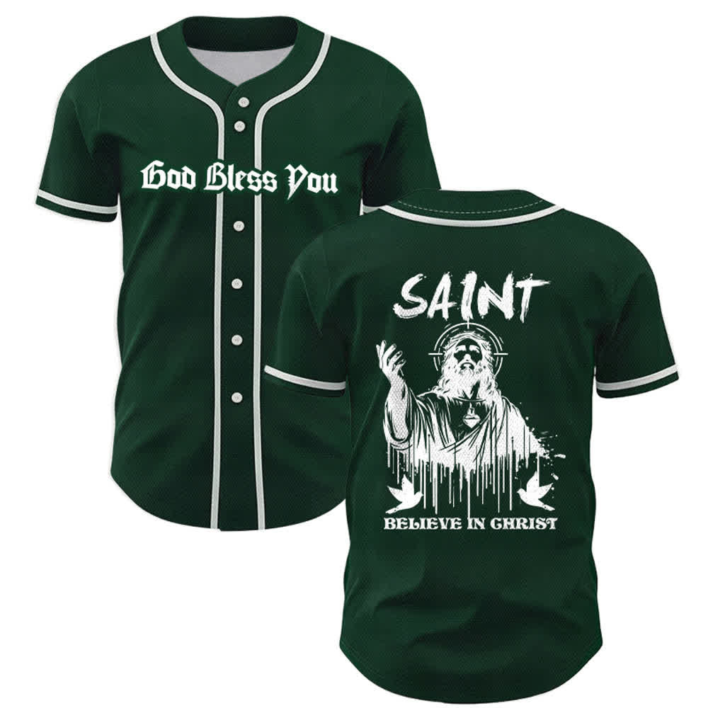 Christianartworkshop Maglia da baseball unisex "Saint Believe In Christ" - Verde - 5XL - image 42
