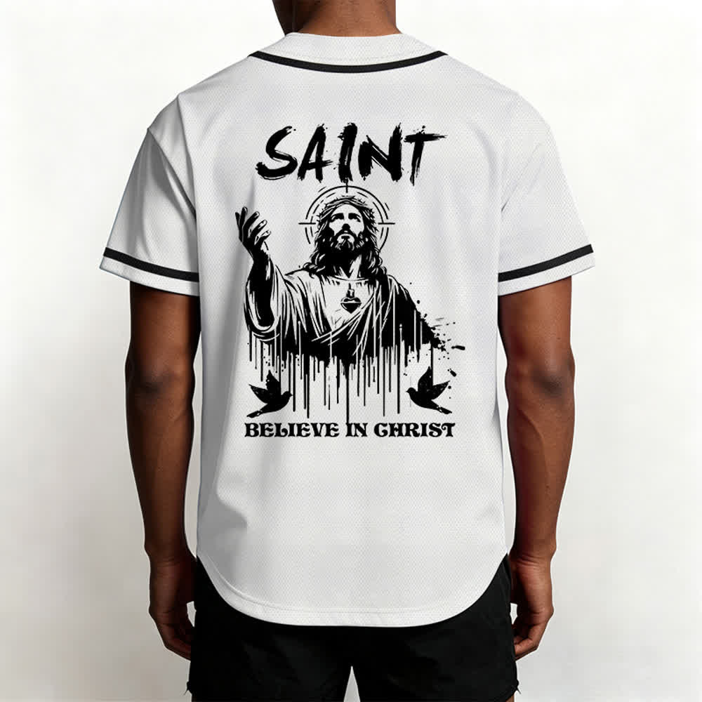 Christianartworkshop Maglia da baseball unisex "Saint Believe In Christ" - image 3