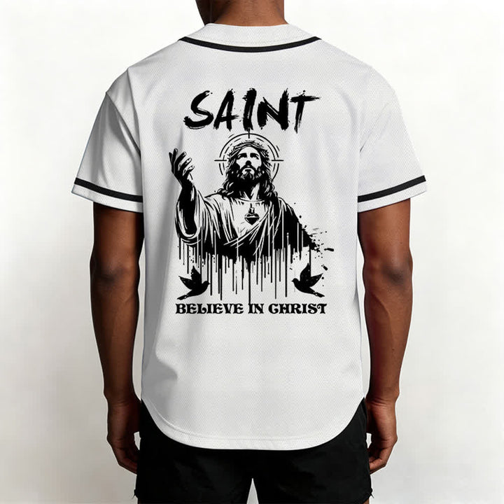 Christianartworkshop Maglia da baseball unisex "Saint Believe In Christ" - image 3