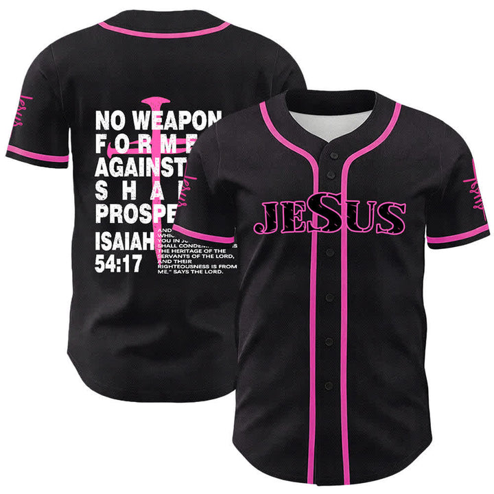 Christianartworkshop Nessuna arma forgiata contro di me prospererà Maglia da baseball - Rosa - 5XL - image 15