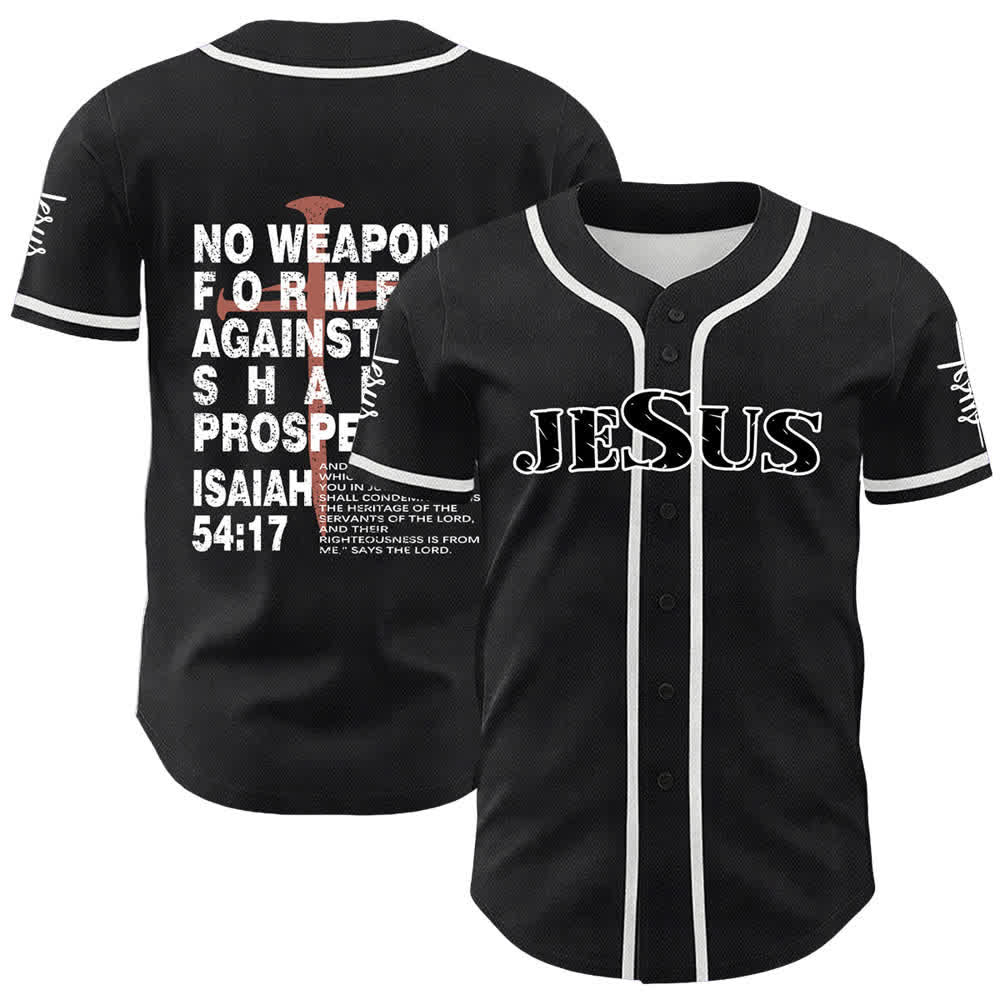 Christianartworkshop Nessuna arma forgiata contro di me prospererà Maglia da baseball - Bianco - 5XL - image 0