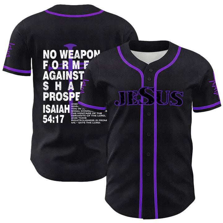Christianartworkshop Nessuna arma forgiata contro di me prospererà Maglia da baseball - Viola - 5XL - image 21