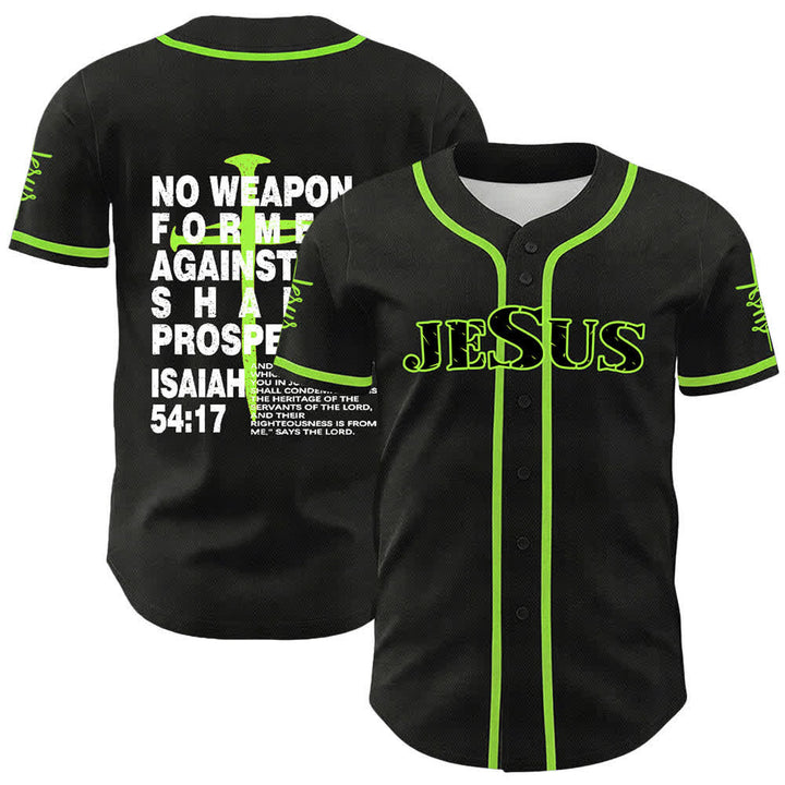 Christianartworkshop Nessuna arma forgiata contro di me prospererà Maglia da baseball - Verde - 5XL - image 18