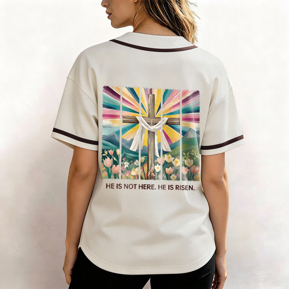 Christianartworkshop Non è qui, è risorto Maglia da baseball unisex Faith - image 5