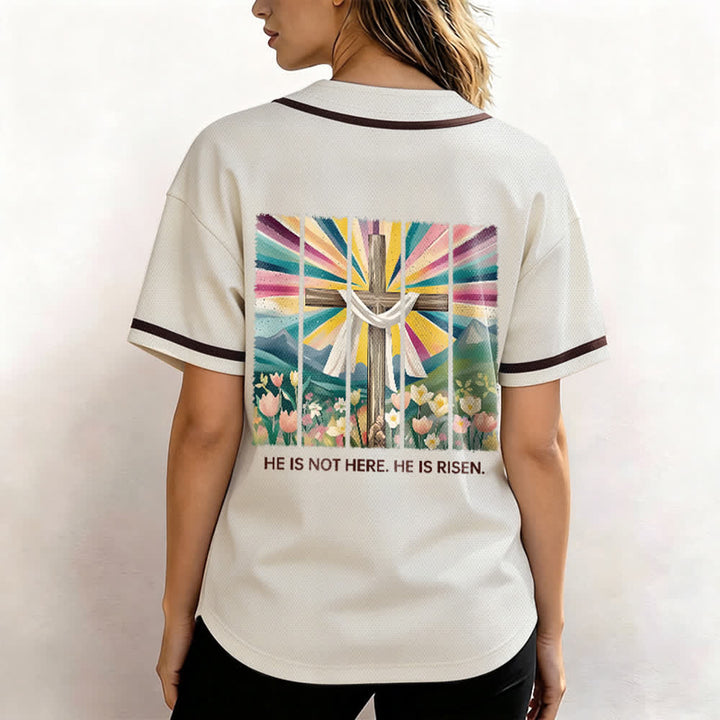 Christianartworkshop Non è qui, è risorto Maglia da baseball unisex Faith - image 5