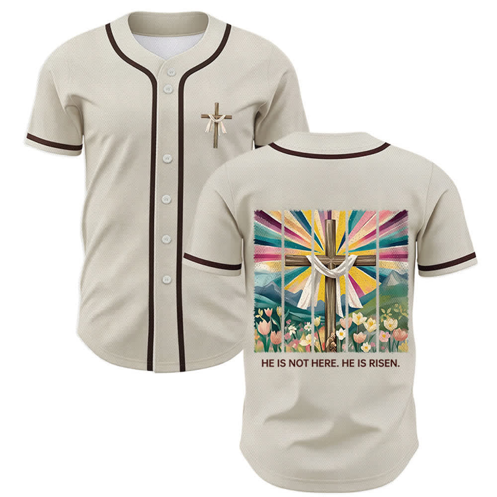 Christianartworkshop Non è qui, è risorto Maglia da baseball unisex Faith - Albicocca - 5XL - image 0