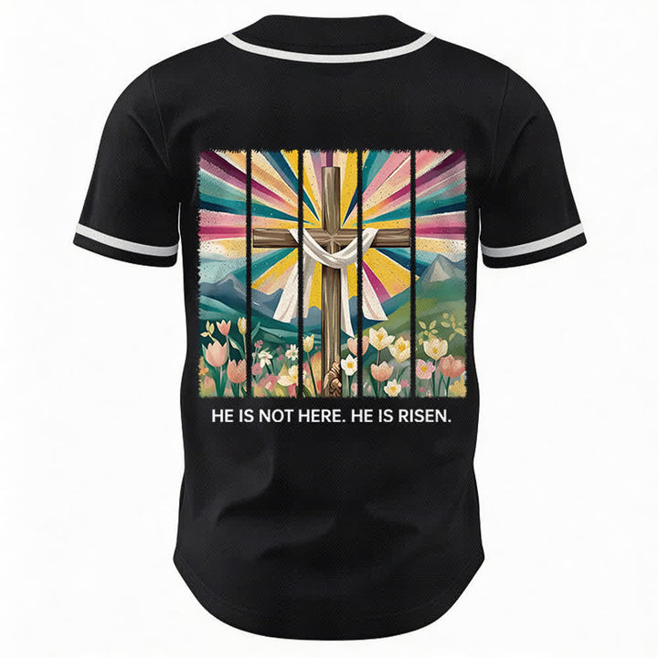 Christianartworkshop Non è qui, è risorto Maglia da baseball unisex Faith - image 15