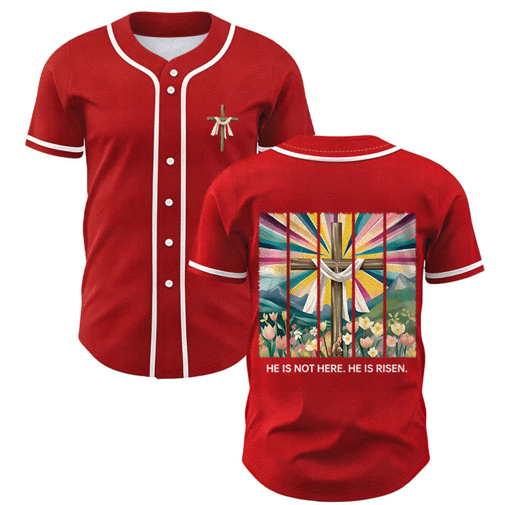 Christianartworkshop Non è qui, è risorto Maglia da baseball unisex Faith - Rosso - 5XL - image 21