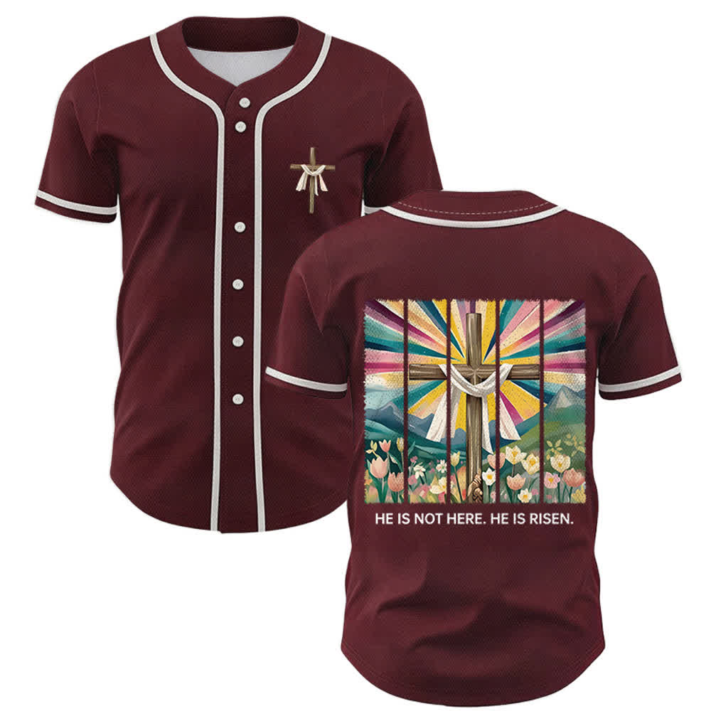 Christianartworkshop Non è qui, è risorto Maglia da baseball unisex Faith - Vino - 5XL - image 28