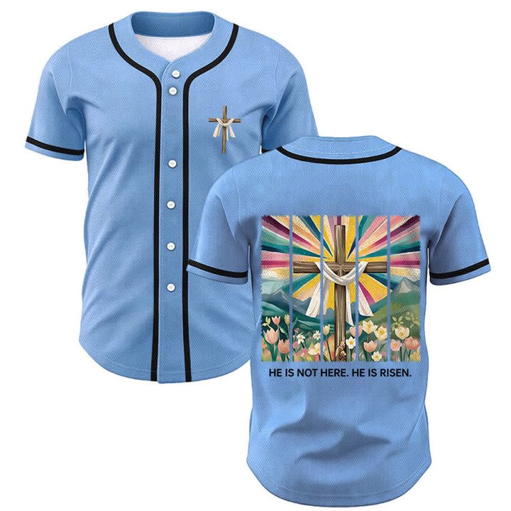 Christianartworkshop Non è qui, è risorto Maglia da baseball unisex Faith - Blu - 5XL - image 35