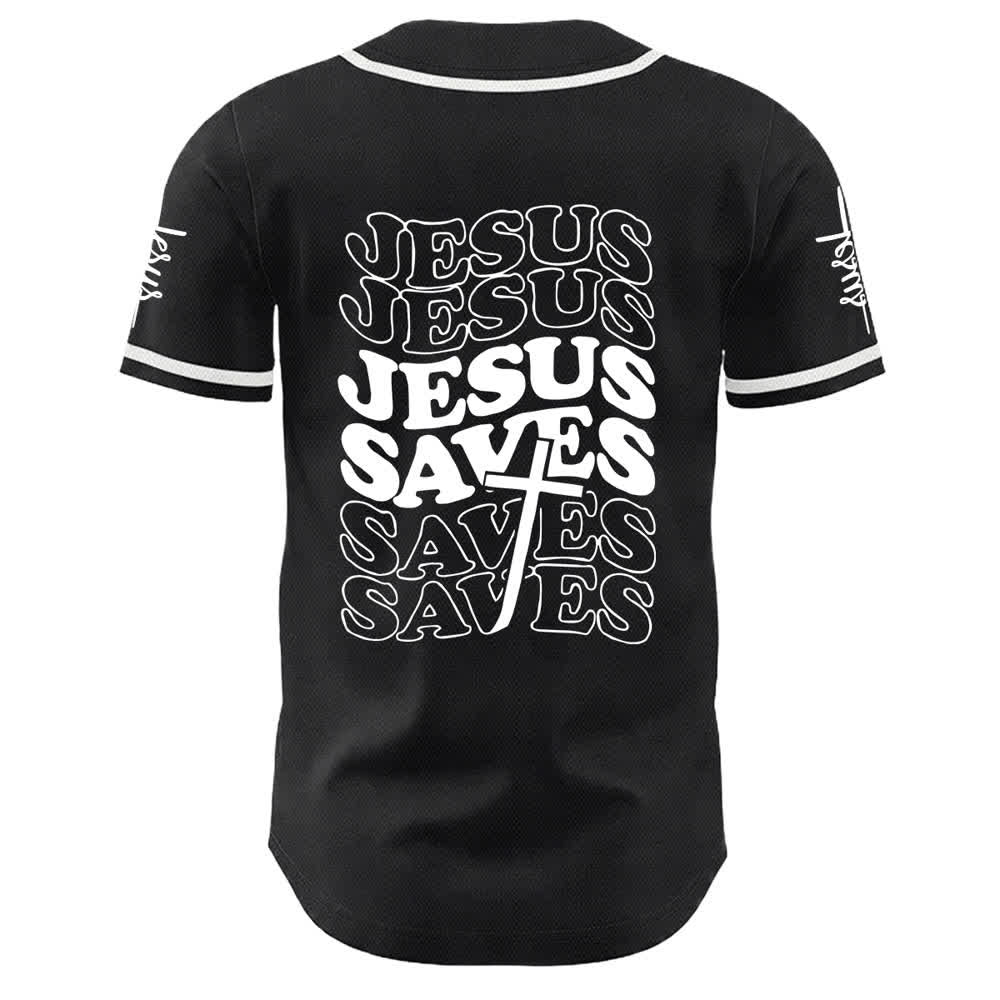 Christianartworkshop Maglia da baseball unisex personalizzata con la scritta "Gesù salva la fede" - image 4