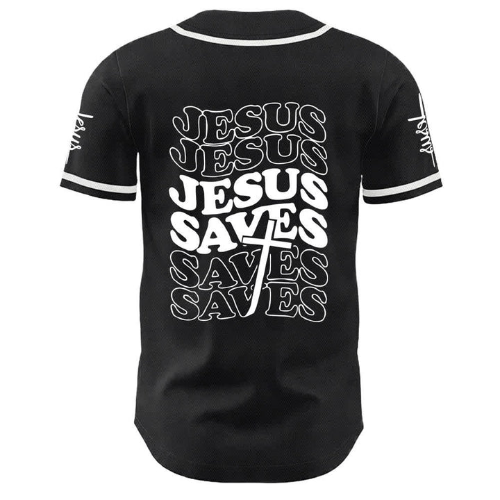 Christianartworkshop Maglia da baseball unisex personalizzata con la scritta "Gesù salva la fede" - image 4