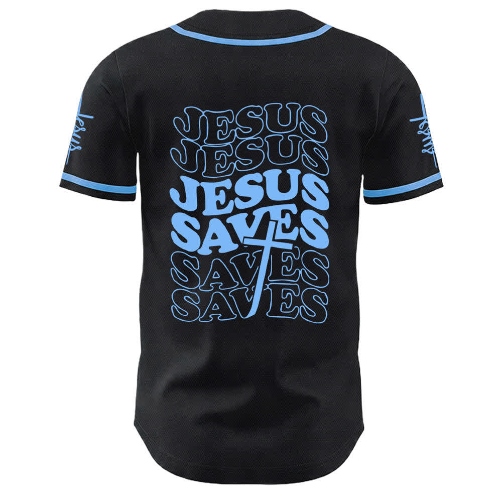 Christianartworkshop Maglia da baseball unisex personalizzata con la scritta "Gesù salva la fede" - image 1