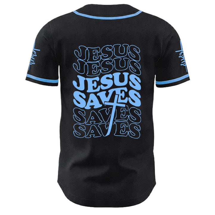 Christianartworkshop Maglia da baseball unisex personalizzata con la scritta "Gesù salva la fede" - image 1