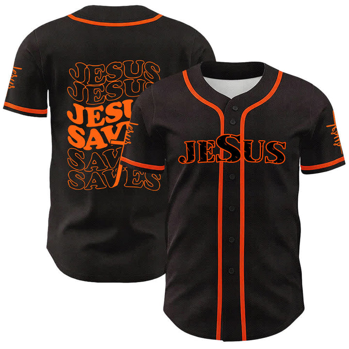 Christianartworkshop Maglia da baseball unisex personalizzata con la scritta "Gesù salva la fede" - Arancia - 5XL - image 12
