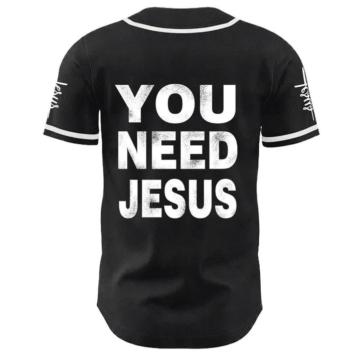 Christianartworkshop Maglia da baseball unisex con dichiarazione di fede "Hai bisogno di Gesù" - image 4