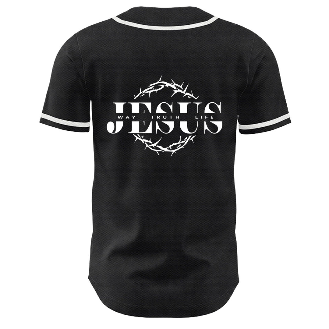 Christianartworkshop Maglia da baseball unisex con grafica "Thorn Crown Jesus Way Truth Life" e corona di spine, Gesù, Via, Verità, Vita - image 10