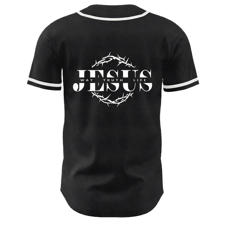 Christianartworkshop Maglia da baseball unisex con grafica "Thorn Crown Jesus Way Truth Life" e corona di spine, Gesù, Via, Verità, Vita - image 10