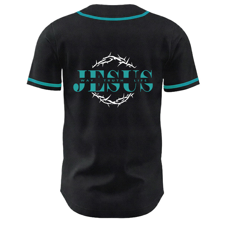 Christianartworkshop Maglia da baseball unisex con grafica "Thorn Crown Jesus Way Truth Life" e corona di spine, Gesù, Via, Verità, Vita - image 4